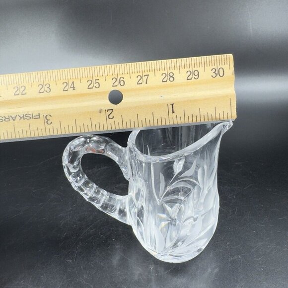 Vintage Clear Crystal Glass Miniature Small Pitcher Carafe Old Whimsical Decor - Picture 6 of 14